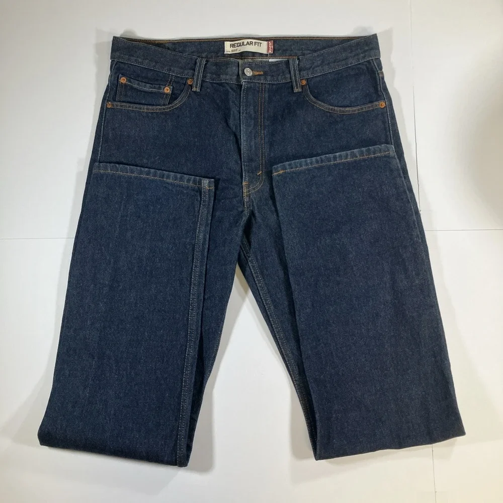 Vintage Levi's 505 Jeans Mens 36x36 Dark Wash Blue Regular Fit Denim Y2K